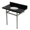Kingston Brass 36" Black Granite Console Sink with Brass Legs, 8-Inch, 3-Hole, Black Granite/Brushed Nickel KVPK3630KB8 - alternate 1