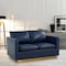 Leisuremod Nervo Upholstered Leather Loveseat with Gold Frame, Navy Blue NS55BU-L - alternate 3