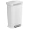 Hls Commercial 13.2 Gallon / 50 Liter Step Pedal Commercial Trash Can White Plastic HLSPL13WWP - alternate 1