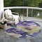 Homeroots 8' Purple And Lavender Round Floral Washable Indoor Outdoor Area Rug 611086 - alternate 4