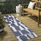 Jonathan Y Odette Modern Geometric Abstract Two-Tone Navy/Cream 2 ft. x 8 ft. Indoor/Outdoor Runner Rug TSN303B-28 - alternate 1
