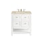 James Martin Vanities Breckenridge 30" Single Vanity, Bright White, w/ 3 CM Tajnar Eclos Top 330-V30-BW-3TJR - alternate 1