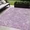 Homeroots 5' X 8' Lavender Purple And Ivory Geometric Washable Indoor Outdoor Area Rug 588317 - alternate 1