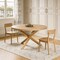 Homeroots 54" Oak Wood Cross Leg Base Round Top Dining Table 631294 - alternate 3