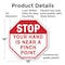 Signmission Stop Your Hand Is Near a Pinch Poin, 18 Inch X 18 Inch, Plastic Sign OC-P-18-126 - alternate 4