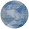 Homeroots 8' Blue And Gray Round Geometric Washable Indoor Outdoor Area Rug 602835 - alternate 5