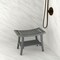 Homeroots 20" X 24" Gray Solid Wood Rectangular Shower Bench With Shelf 383370 - alternate 3