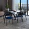 Leisuremod Ervilla Dining Chair in Black Steel Frame with Black Wicker Back in Navy Blue, 2PK ECBL-20BL-NBU2 - alternate 6