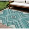 Homeroots 8' X 10' Teal Blue And Ivory Tribal Washable Indoor Outdoor Area Rug 598157 - alternate 1