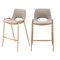 Homeroots Set of Two 26" Beige And Gold Faux Leather And Steel Low Back Counter Height Bar Chairs 555657 - alternate 3