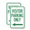 Signmission Reserved Parking Sign Visitor Parking Only With Left A, 12'' X 18'', Heavy Gauge Aluminum, 2PK A-1218-2PACK-23021 - alternate 1