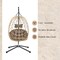 Leisuremod Summit Foldable Egg Swing Chair with Iron Stand, UV-Resistant Wicker, Weatherproof SSCBR-35BR - alternate 5