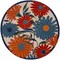 Homeroots 8' Ivory Orange and Blue Round Floral Indoor Outdoor Area Rug 527639 - alternate 3