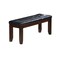 Homeroots 48in Black and Espresso Faux Leather and Wood Upholstered Bench 286541 - alternate 1