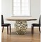 Homeroots 63" Brown And Brass Rounded Solid Wood And Iron Pedestal Base Dining Table 486024 - alternate 3