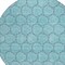 Homeroots 8' Teal Blue And Navy Blue Round Geometric Washable Indoor Outdoor Area Rug 613592 - alternate 3