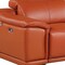 Homeroots 134" Camel Italian Leather Reclining Metal USB Sofa 720294 - alternate 5