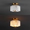 Jonathan Y Tessa 8" 1-Light Modern Contemporary Alabaster/Iron Hexagonal LED Semi Flush Mount, White Marbling/Br JYL1204A - alternate 6