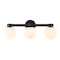 Jonathan Y Modernist Globe 24" 3-Light Metal/Frosted Glass Modern Contemporary LED Vanity, Black JYL3542B - alternate 1