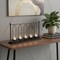 Homeroots 13" Black Geometric Metal And Glass Tabletop Votive Candle Holder 608405 - alternate 2