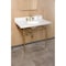 Kingston Brass 36" Carrara Marble Console Sink Set w/ Faucet in Carrara Marble White/Brushed Brass CKVPB3622M87 - alternate 3
