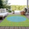 Homeroots 10' X 14' Lime Green And Blue Striped Washable Indoor Outdoor Area Rug 597180 - alternate 2