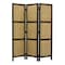 Homeroots 67" Brown Folding Three Panel Screen Room Divider 274670 - alternate 1