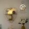 Vintiquewise Heart-Shaped 2-Tier Floating Metal Wall Shelf with Overhead Light Bulb - Decorative QI004691.Hrtgold - alternate 3
