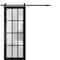 Sartodoors Sturdy Barn Door 12 lites Frosted Glass, Felicia 3312 Matte Black, 6.6FT Rail Hangers Heavy Hardwa FELICIA3312BD-B-BLK-1896 - alternate 1
