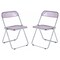 Leisuremod Lawrence Acrylic Folding Chair with Metal Frame, Magenta, 2PK LF19PU2 - alternate 1