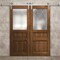 Sartodoors Modern Double Barn Door 48 x 84 inches, Ego 5011 Cognac Oak Veneer, 13FT Silver Rail Track Set, S EGO5011DB-S-DKO-4884 - alternate 5