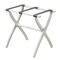 Homeroots White Folding Luggage Rack With Gray Straps 489579 - alternate 1