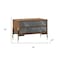 Homeroots Mid Century Walnut and Gray Faux Marble Two Drawer Nightstand 473038 - alternate 3