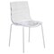 Leisuremod Astor Plastic Dining Chair with White Steel Base Water Ripple Design in Clear ACW-20CL - alternate 1
