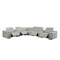 Homeroots Light Gray Italian Leather Power Reclining U Shaped Eight Piece Corner Sectional With Console 476601 - alternate 1