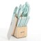 Kenmore Kane 14 Piece Stainless Steel Cutlery Set in Glacier Blue with Rubber Wood Block 127622.14 - alternate 4
