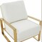 Leisuremod Jefferson Leather Modern Design Accent Armchair with Elegant Gold Frame, White JAG29W-L - alternate 6