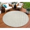 Homeroots 8' Ivory And Beige Round Geometric Washable Indoor Outdoor Area Rug 583302 - alternate 1
