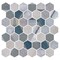 Andova Tiles Haelm 2-in Hexagon Honeycomb Marble Look Upcycled Polished Glass Wall & Floor Mosaic Tile ANDHAE1373 - alternate 1