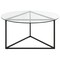 Homeroots 35" Black Glass And Steel Round Coffee Table 520955 - alternate 1