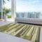 Homeroots 9' X 12' Olive Green Ivory And Beige Striped Washable Indoor Outdoor Area Rug 613306 - alternate 2