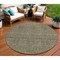 Homeroots 8' Olive Green Beige And Taupe Round Floral Washable Indoor Outdoor Area Rug 582298 - alternate 1