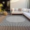 Homeroots 5' X 8' Gray And Ivory Striped Washable Indoor Outdoor Area Rug 597164 - alternate 5