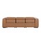 Homeroots 104" Chestnut Top Grain Leather Reclining Metal USB Sofa 720438 - alternate 7