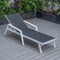 Leisuremod Marlin Patio Chaise Lounge Chair with Armrests in White Aluminum Frame, Black MLAW-77BL - alternate 4