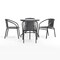 Flash Furniture Round Table Set, Aluminum, Glass, Metal, Plastic, Rattan, Clear TLH-087RD-037GY4-GG - alternate 6