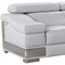 Homeroots 73in Light Gray And Silver Genuine Leather Love Seat 329622 - alternate 4