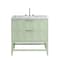James Martin Vanities Emmeline 36'' Single Vanity, Pistachio w/ 3 CM Carrara Marble Top D100-V36-PST-3CAR - alternate 1