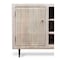 Homeroots 60in Ivory Carved Geometric Distressed Solid Wood Enclosed and Open Storage TV Stand 489506 - alternate 4