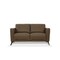 Homeroots 59in Brown And Silver Leather Loveseat 515672 - alternate 2